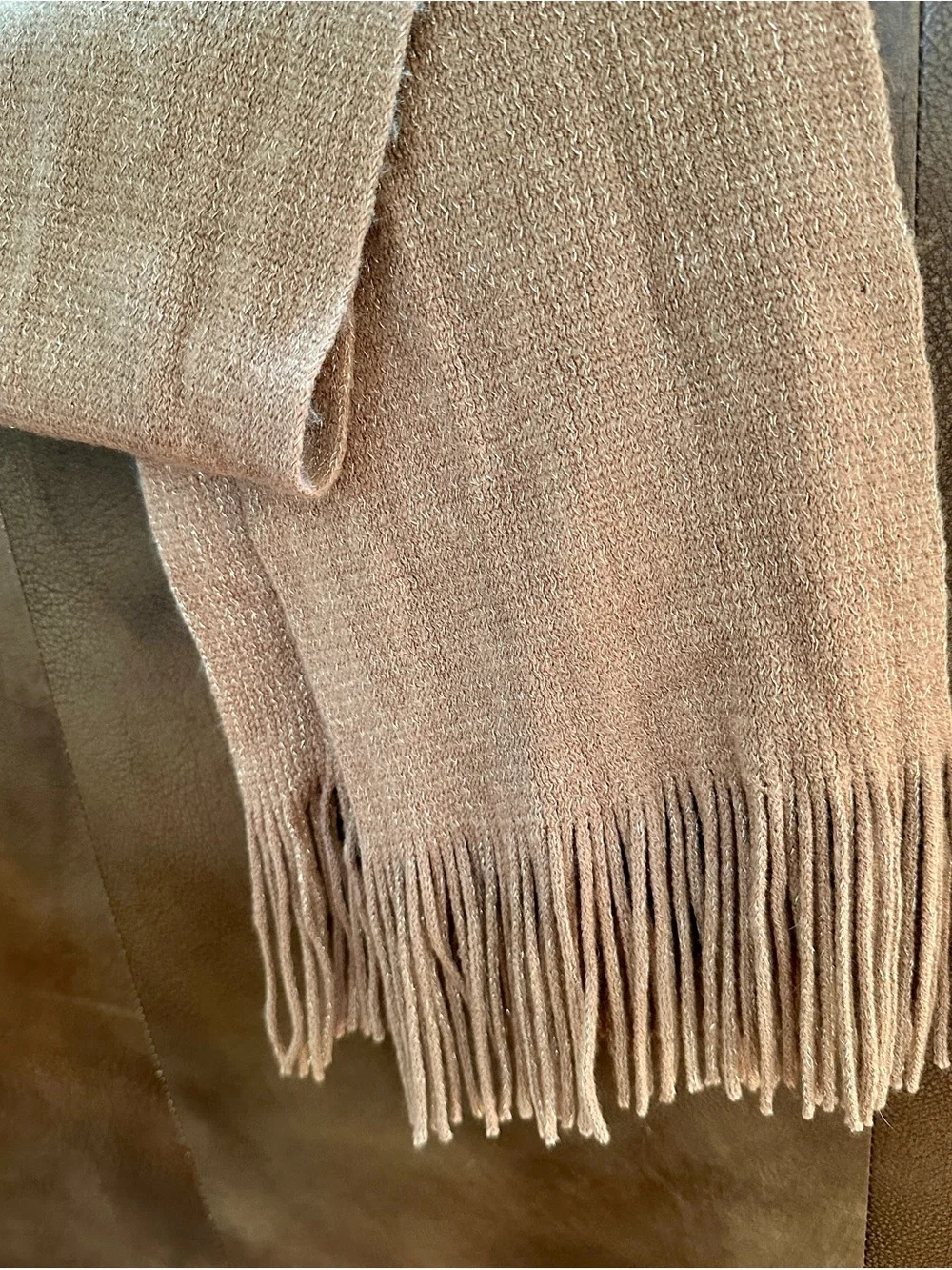 Soft Fringe Hem Women's Scarf- Camel